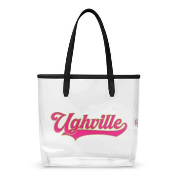 Script logo clear tote