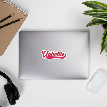 Script logo die-cut stickers