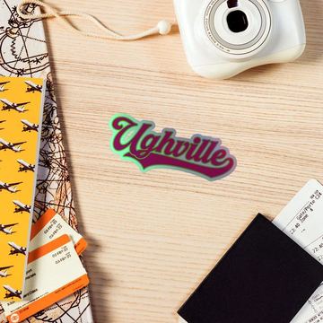 Script logo holographic stickers
